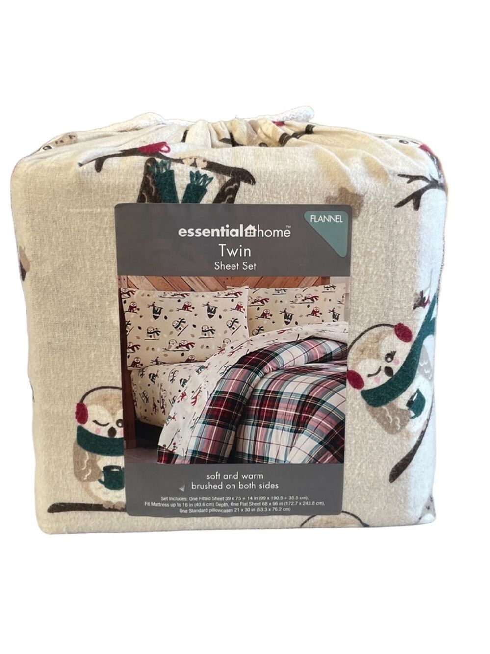 Twin essential home Bedding Sheet Set Beige Red
